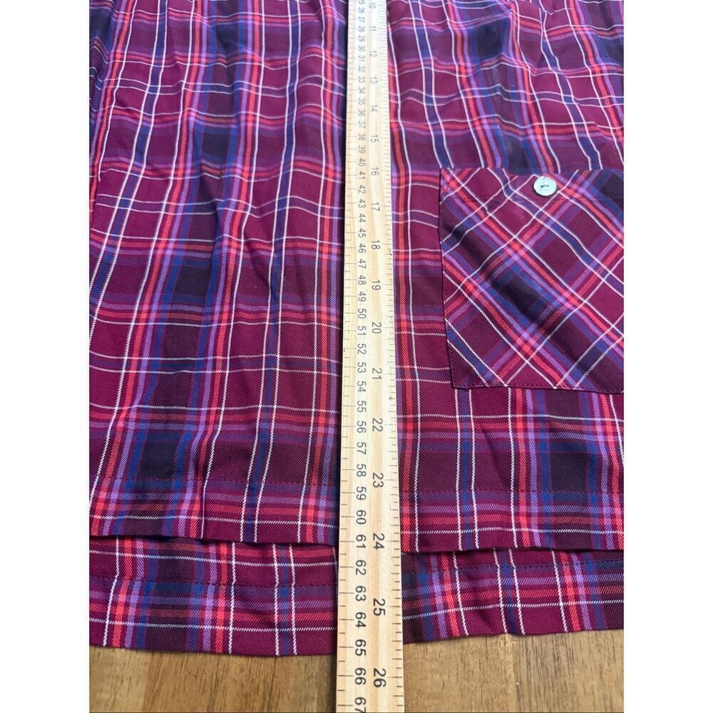 J. Jill Burgundy Red Purple Plaid Boat Neck Tunic Top Size Petite Small - Picture 8 of 8